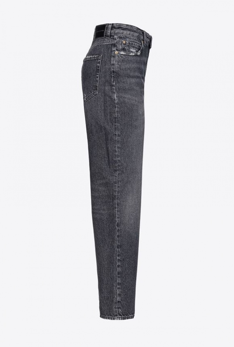 Pinko Black Boyfriend Jeans Tmavě Šedé Blankyt Světle Modré | SN-PKO34006