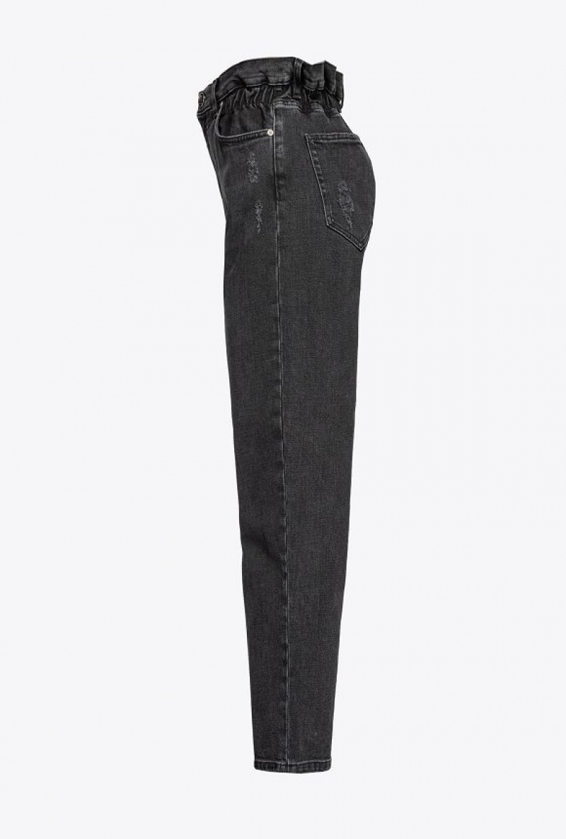 Pinko Black Mom-fit Denim Jeans Černé | SN-PKO33995