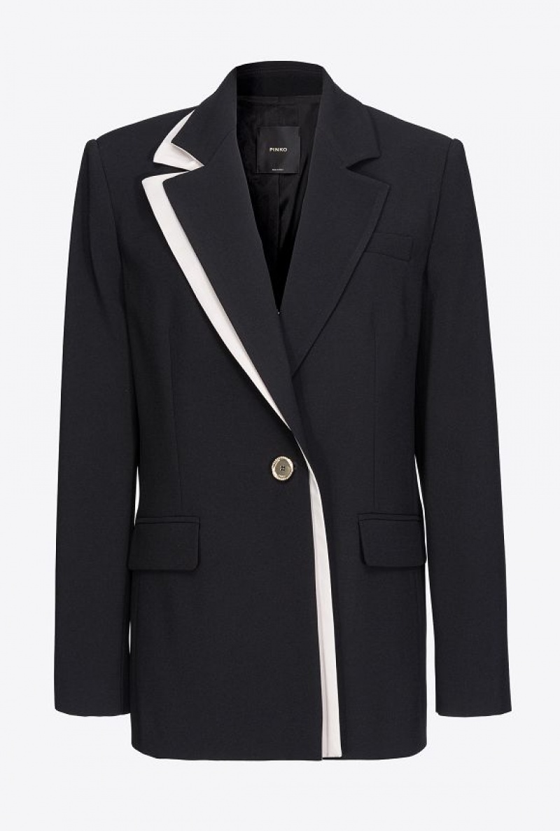 Pinko Blazer With Contrasting Detail Černé | SN-PKO33945