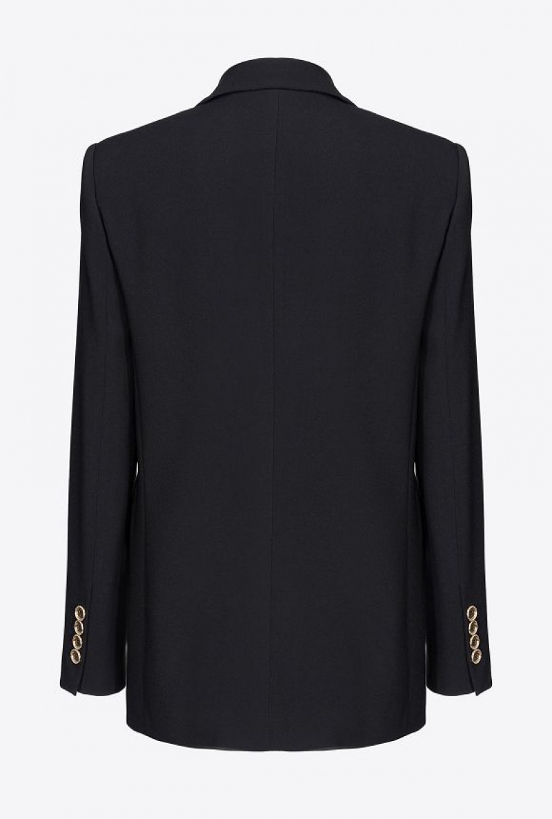 Pinko Blazer With Contrasting Detail Černé | SN-PKO33945