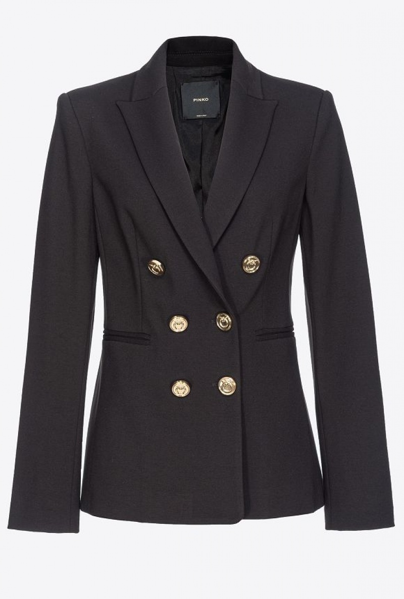 Pinko Blazer With Metal Buttons Černé | SN-PKO33813