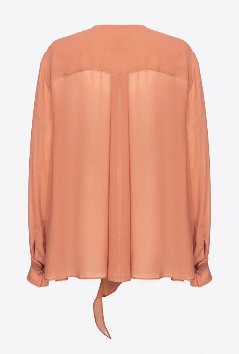 Pinko Blouse With Ruffled Detailing Růžové | SN-PKO33193