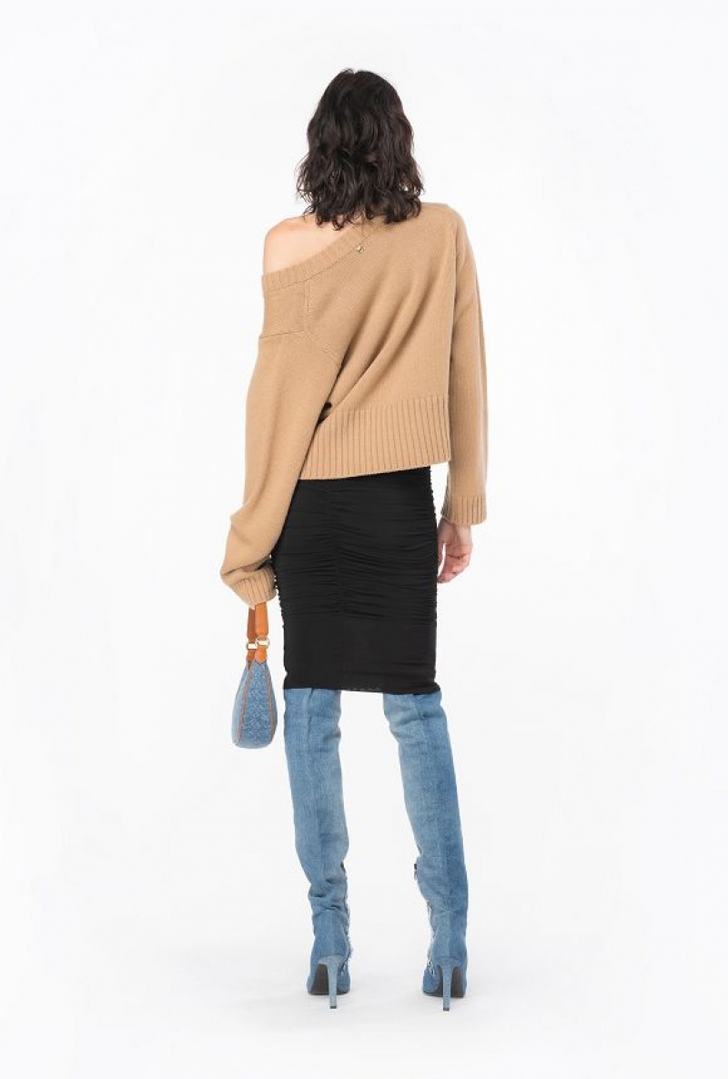 Pinko Boxy Cashmere-blend Svetrové Béžový | SN-PKO33396