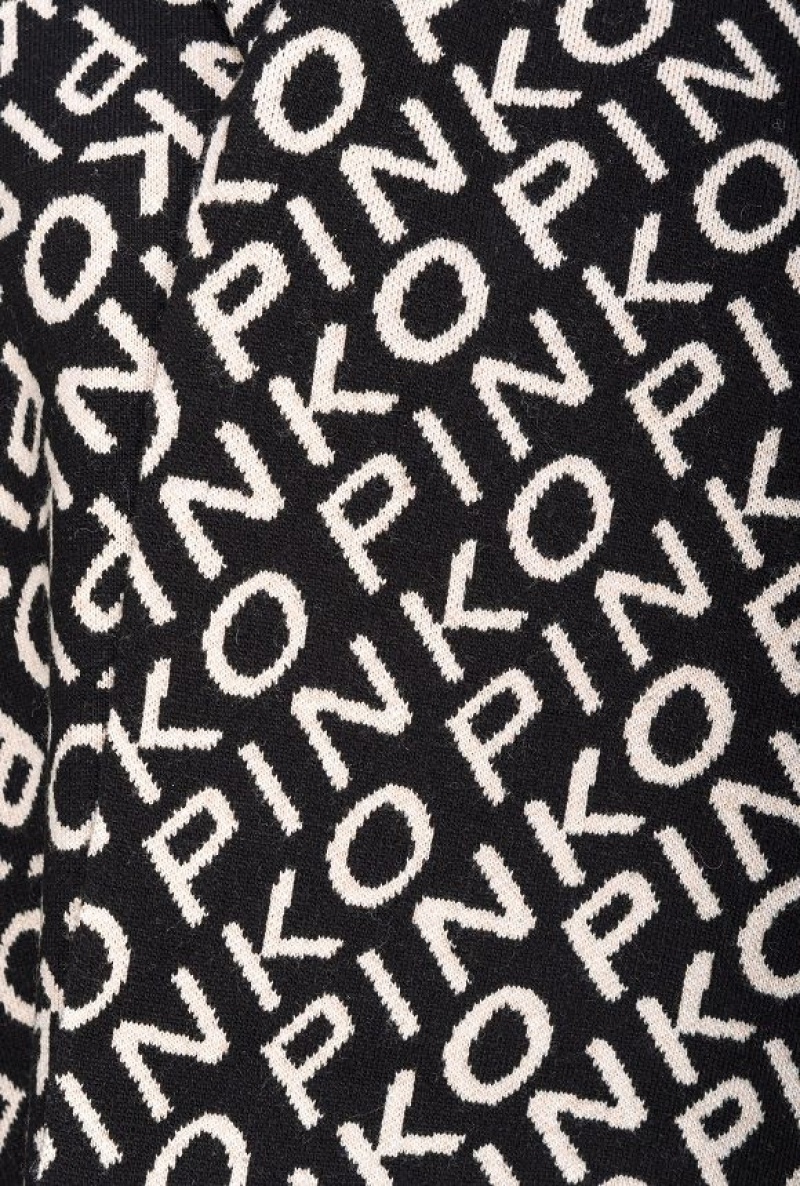 Pinko Branded Cashmere-blend Scarf Černé Bílé | SN-PKO34378