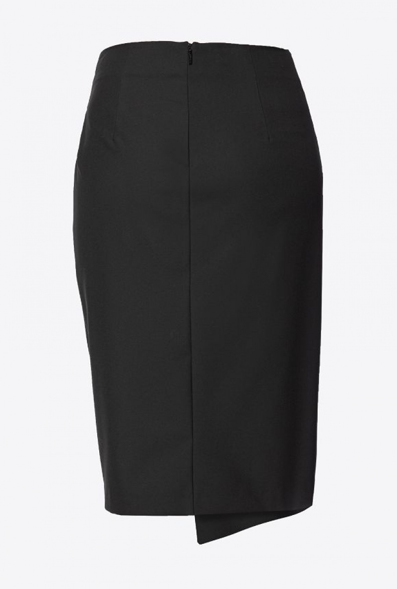 Pinko Calf-length Skirt With Piercing Přezkou Černé | SN-PKO34094