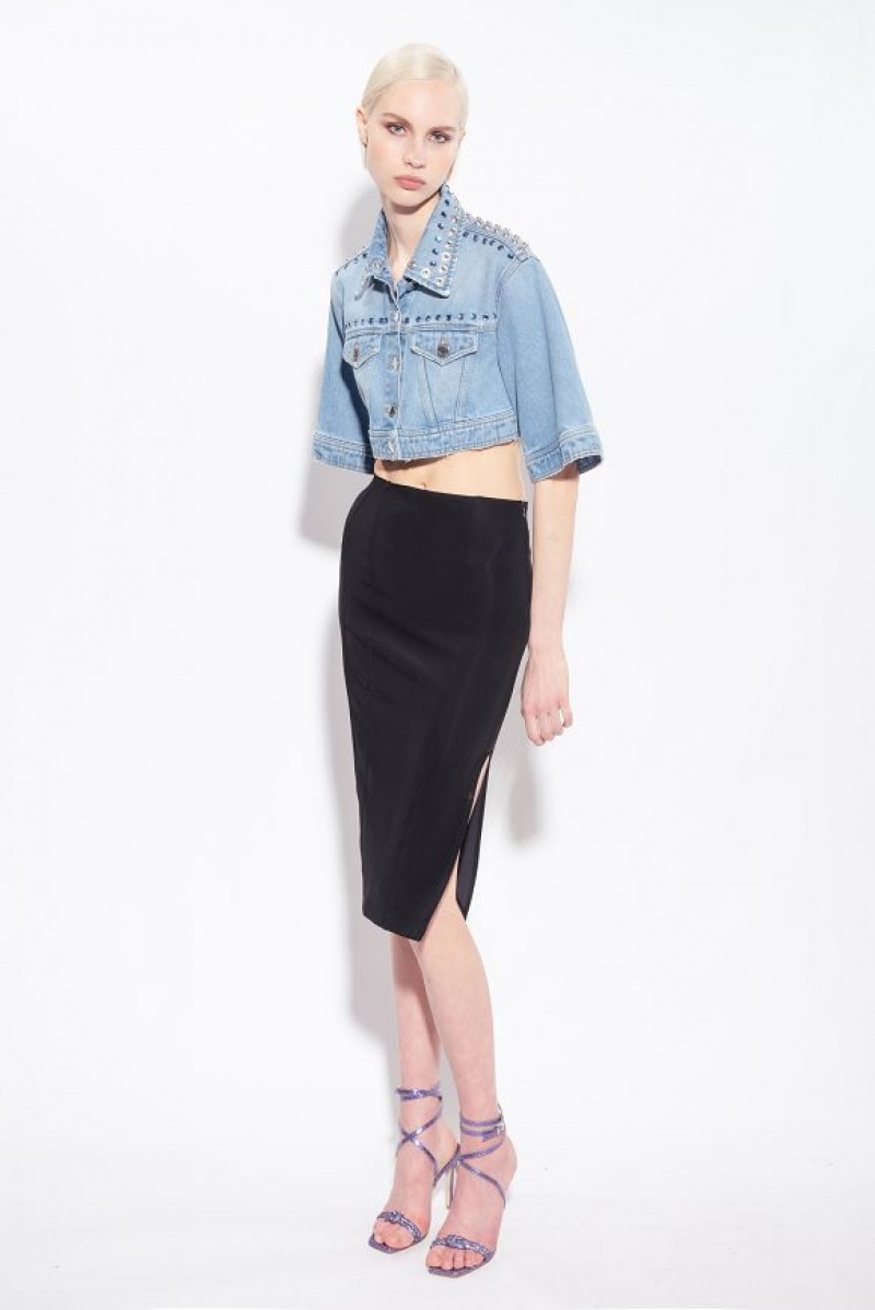 Pinko Calf-length Skirt With Slit Černé | SN-PKO34047