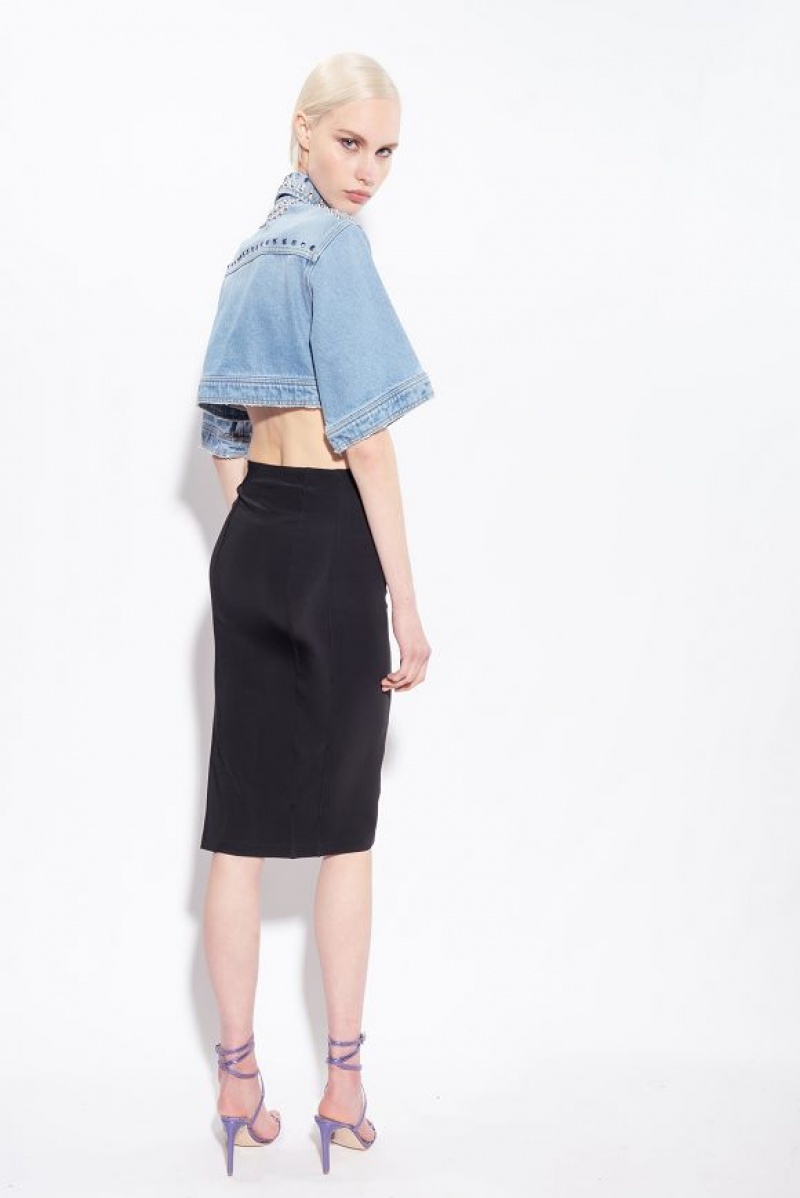 Pinko Calf-length Skirt With Slit Černé | SN-PKO34047