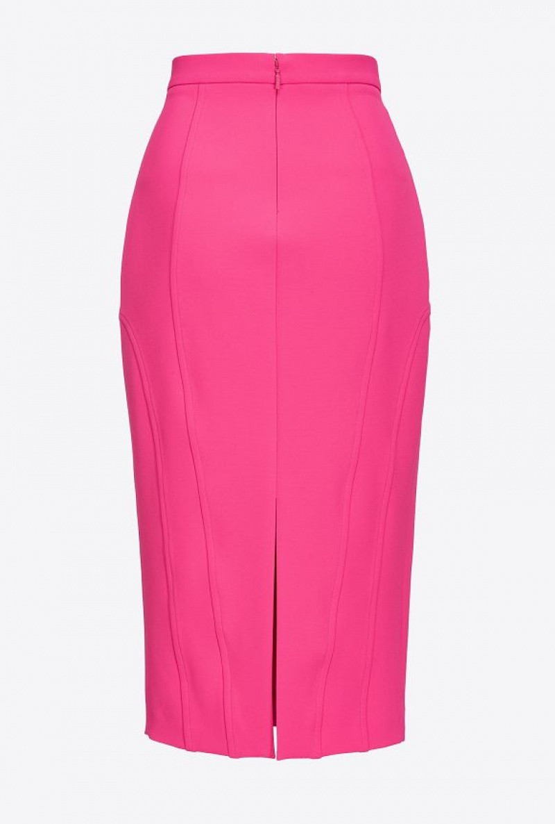 Pinko Calf-length Stretch Crepe Skirt Růžové | SN-PKO34065