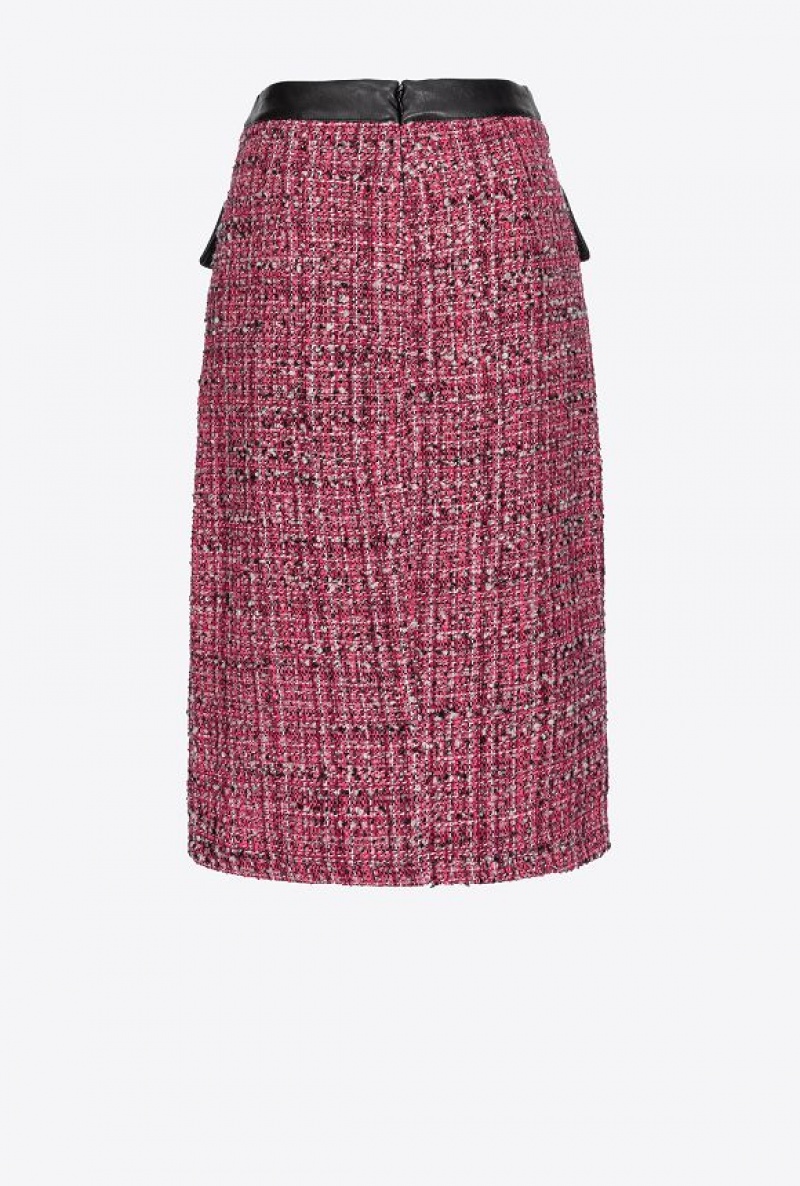 Pinko Calf-length Tweed Skirt Fuchsie Černé | SN-PKO33863