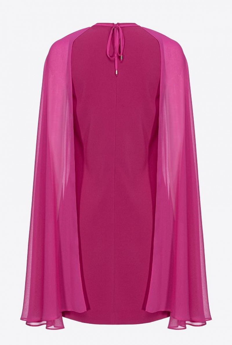 Pinko Cape-effect Mini Šaty Fialové | SN-PKO33012