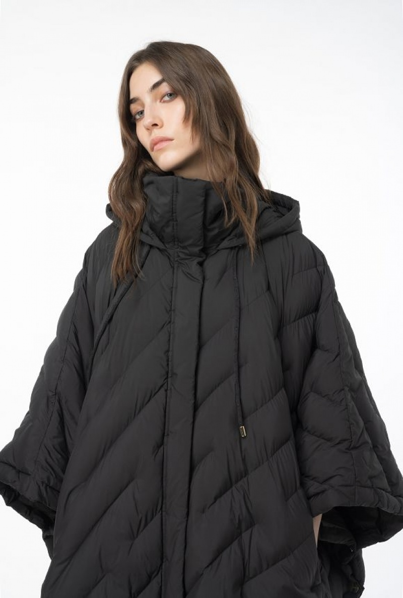 Pinko Cape-style Technical Platene Down Jacket Černé | SN-PKO33610