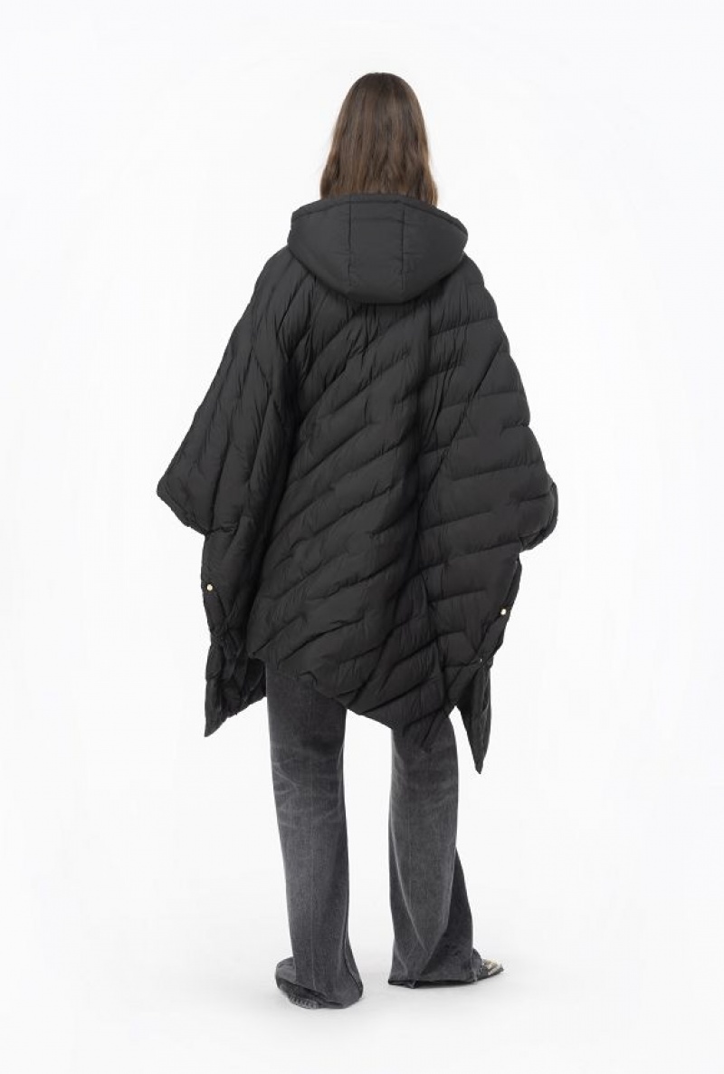 Pinko Cape-style Technical Platene Down Jacket Černé | SN-PKO33610