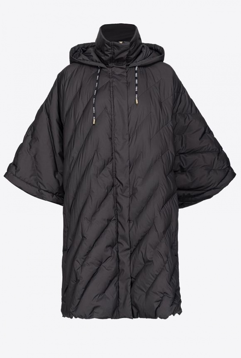 Pinko Cape-style Technical Platene Down Jacket Černé | SN-PKO33610