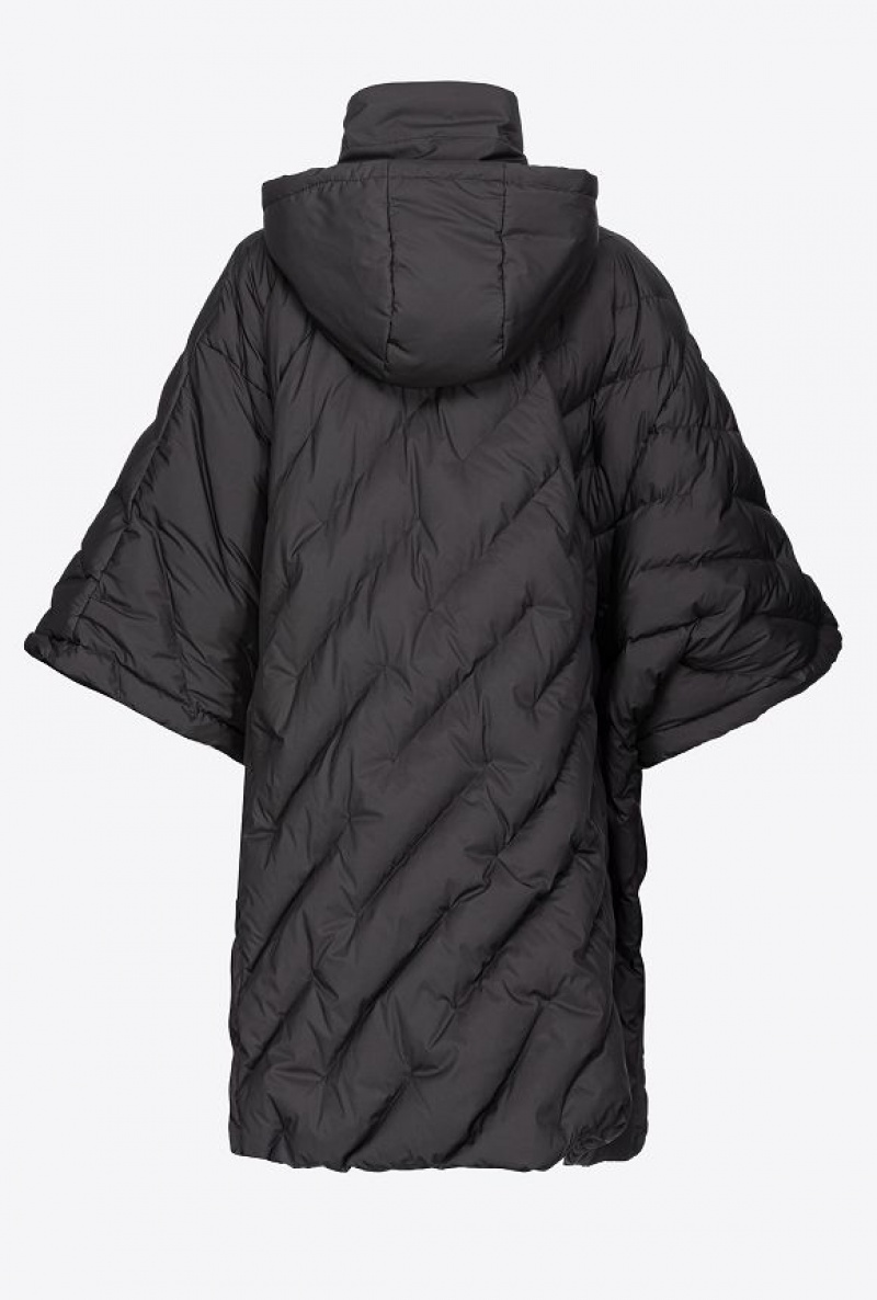 Pinko Cape-style Technical Platene Down Jacket Černé | SN-PKO33610