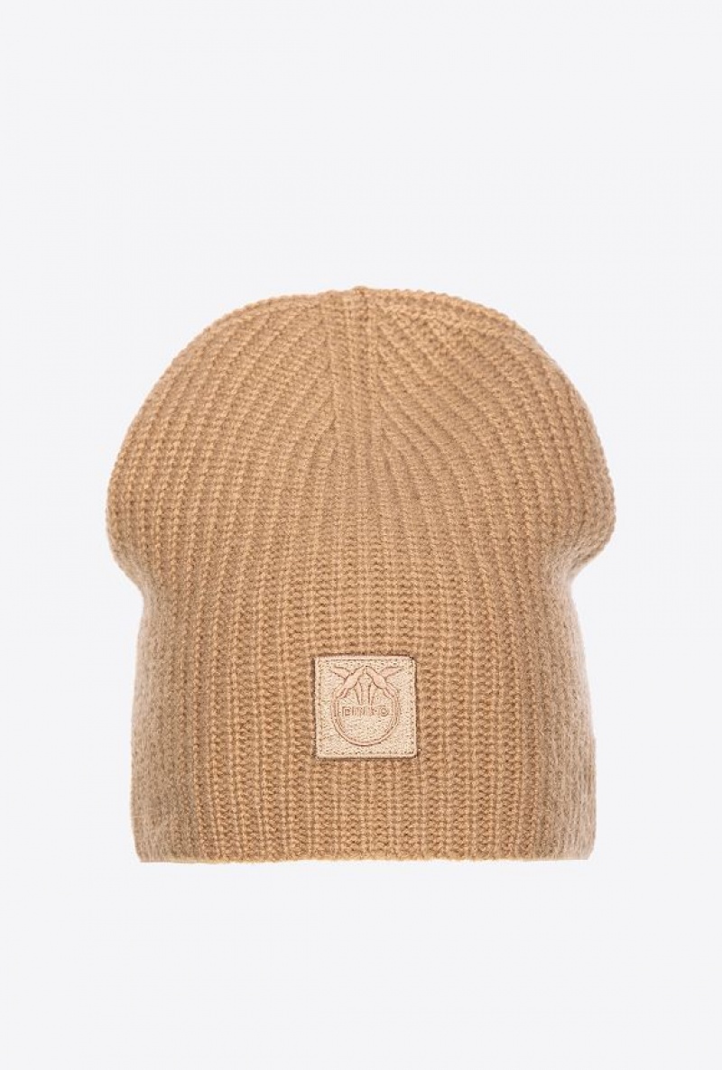 Pinko Cashmere Beanie Béžový Hnědé | SN-PKO34362