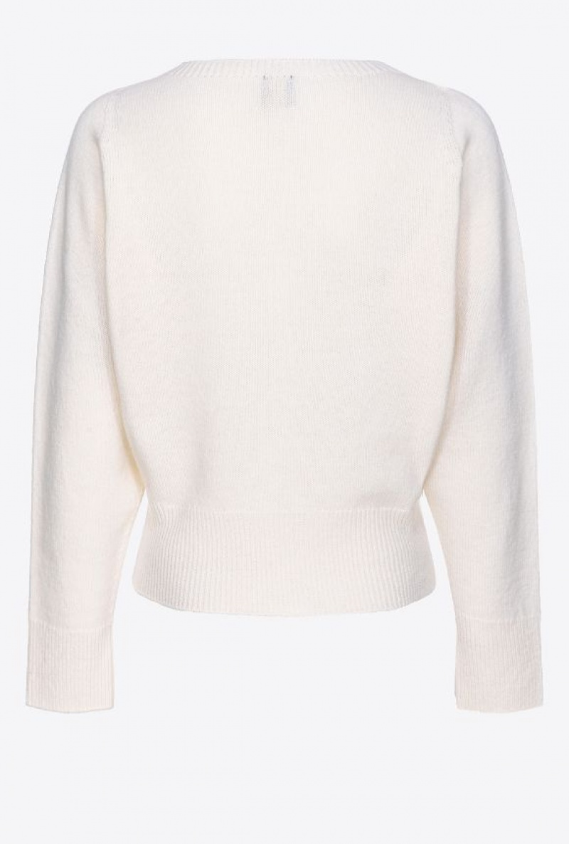 Pinko Cashmere-blend Pullover Bílé | SN-PKO33413