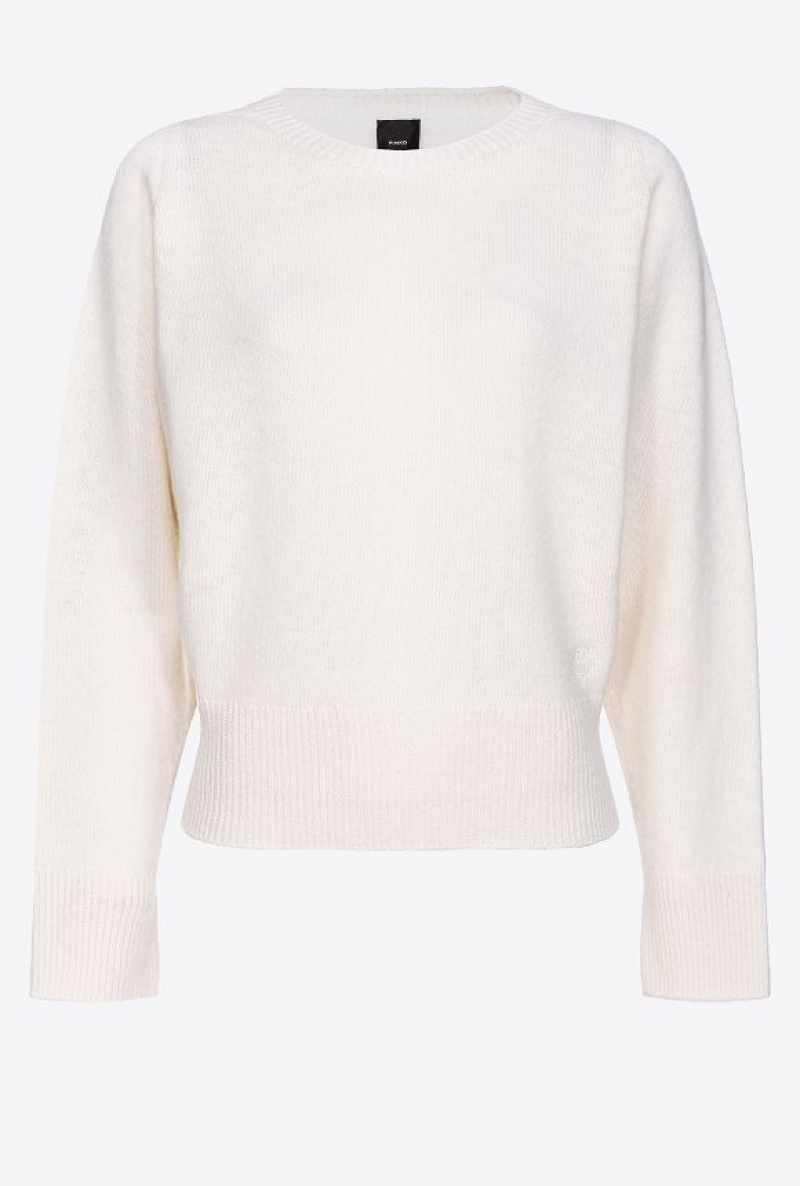 Pinko Cashmere-blend Pullover Bílé | SN-PKO33413