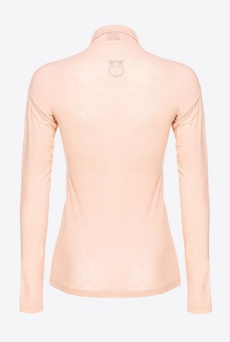 Pinko Cashmere-blend Svetrové With Cut-out Bílé Káva | SN-PKO33308