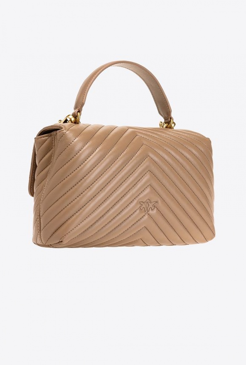 Pinko Classic Lady Love Bag Puff Chevron Zlaté | SN-PKO32482