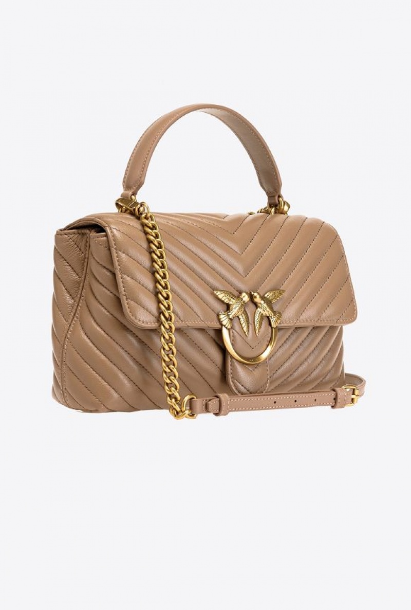 Pinko Classic Lady Love Bag Puff Chevron Zlaté | SN-PKO32482