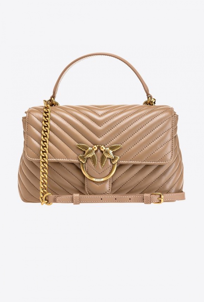 Pinko Classic Lady Love Bag Puff Chevron Zlaté | SN-PKO32629