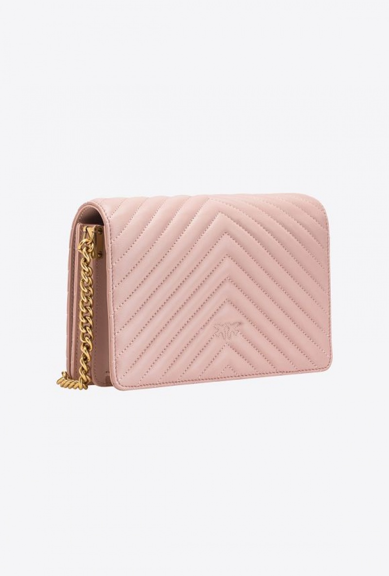 Pinko Classic Love Bag Click Chevron Růžové Růžové Zlaté | SN-PKO32498