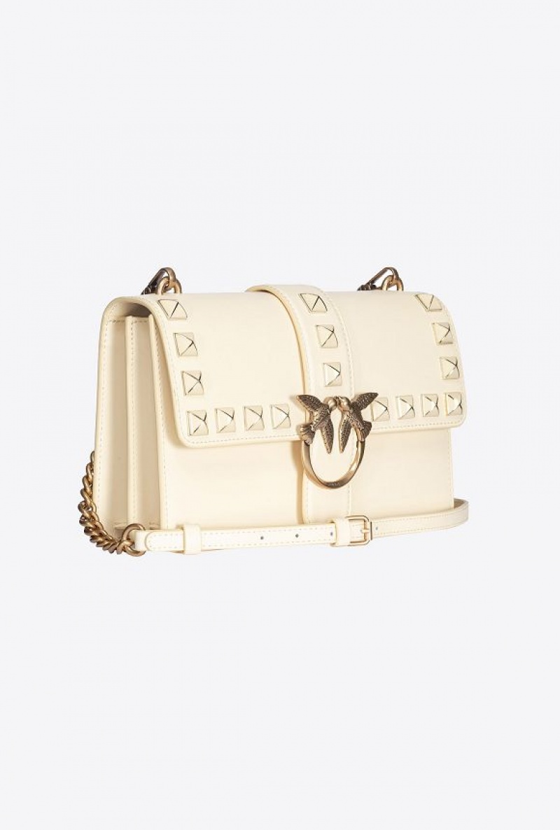 Pinko Classic Love Bag One Painted Studs Krém Zlaté | SN-PKO32550