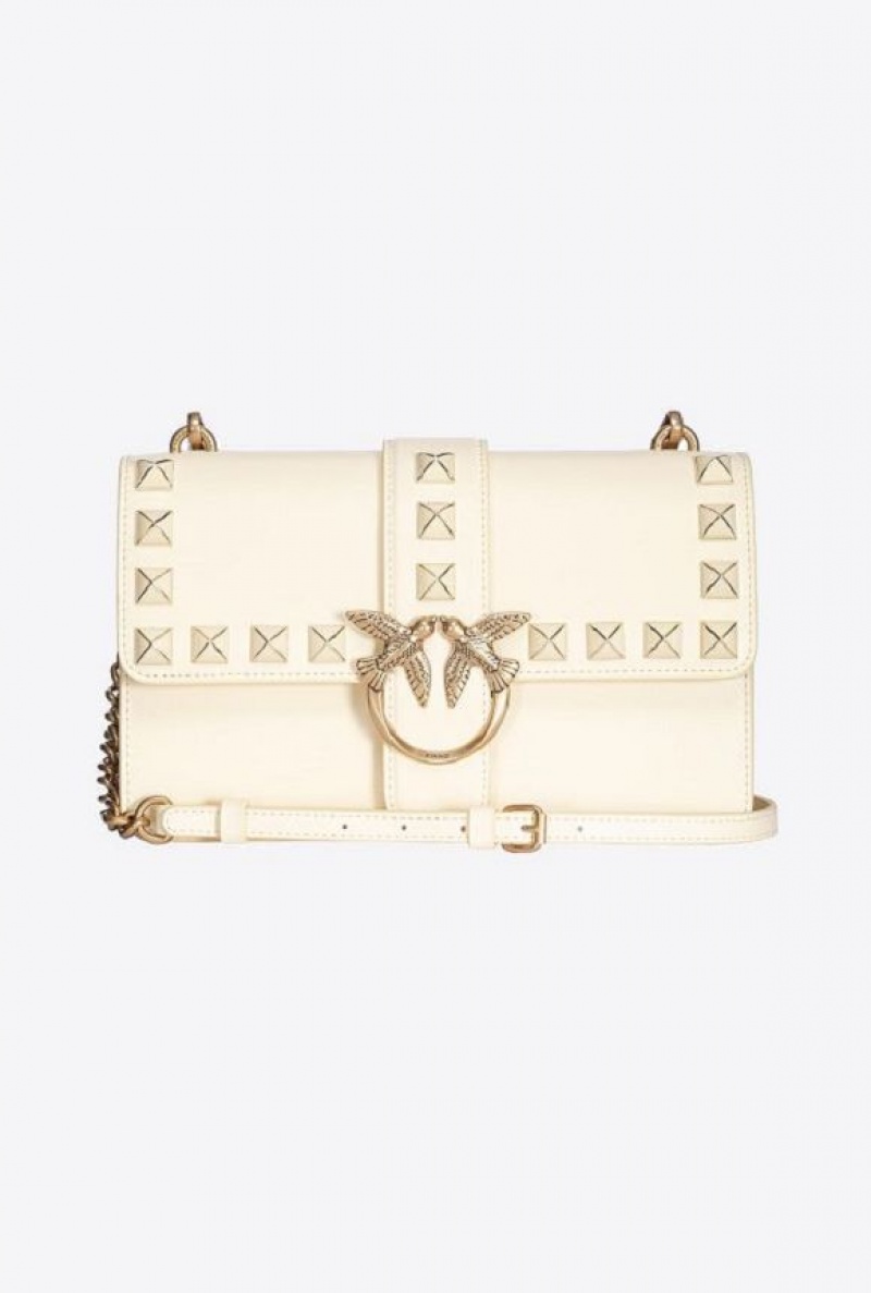 Pinko Classic Love Bag One Painted Studs Krém Zlaté | SN-PKO32550