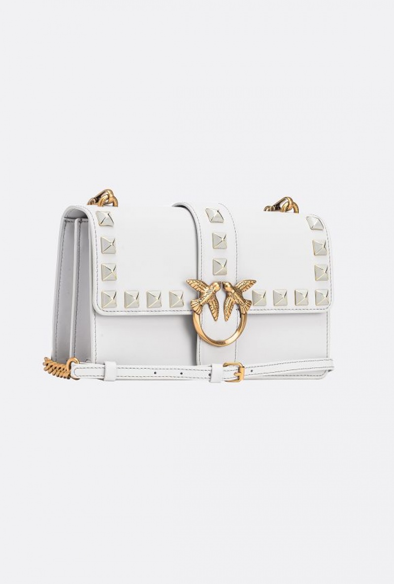 Pinko Classic Love Bag One Painted Studs Šedé Zlaté | SN-PKO32405