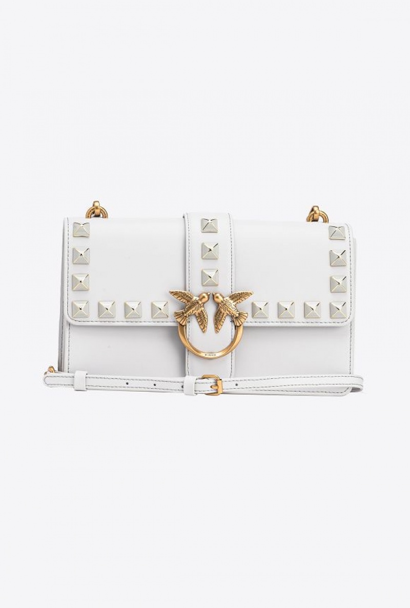 Pinko Classic Love Bag One Painted Studs Šedé Zlaté | SN-PKO32405