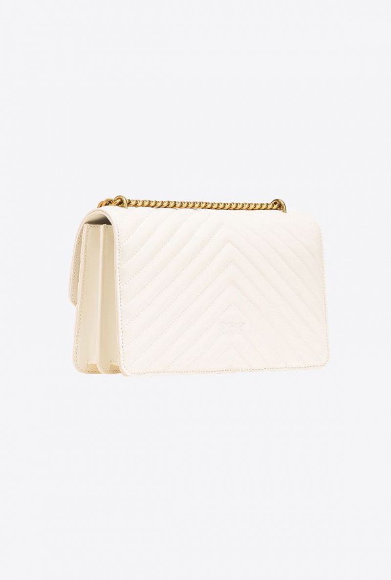 Pinko Classic Love Bag One Chevron Bílé Bílé Zlaté | SN-PKO32502