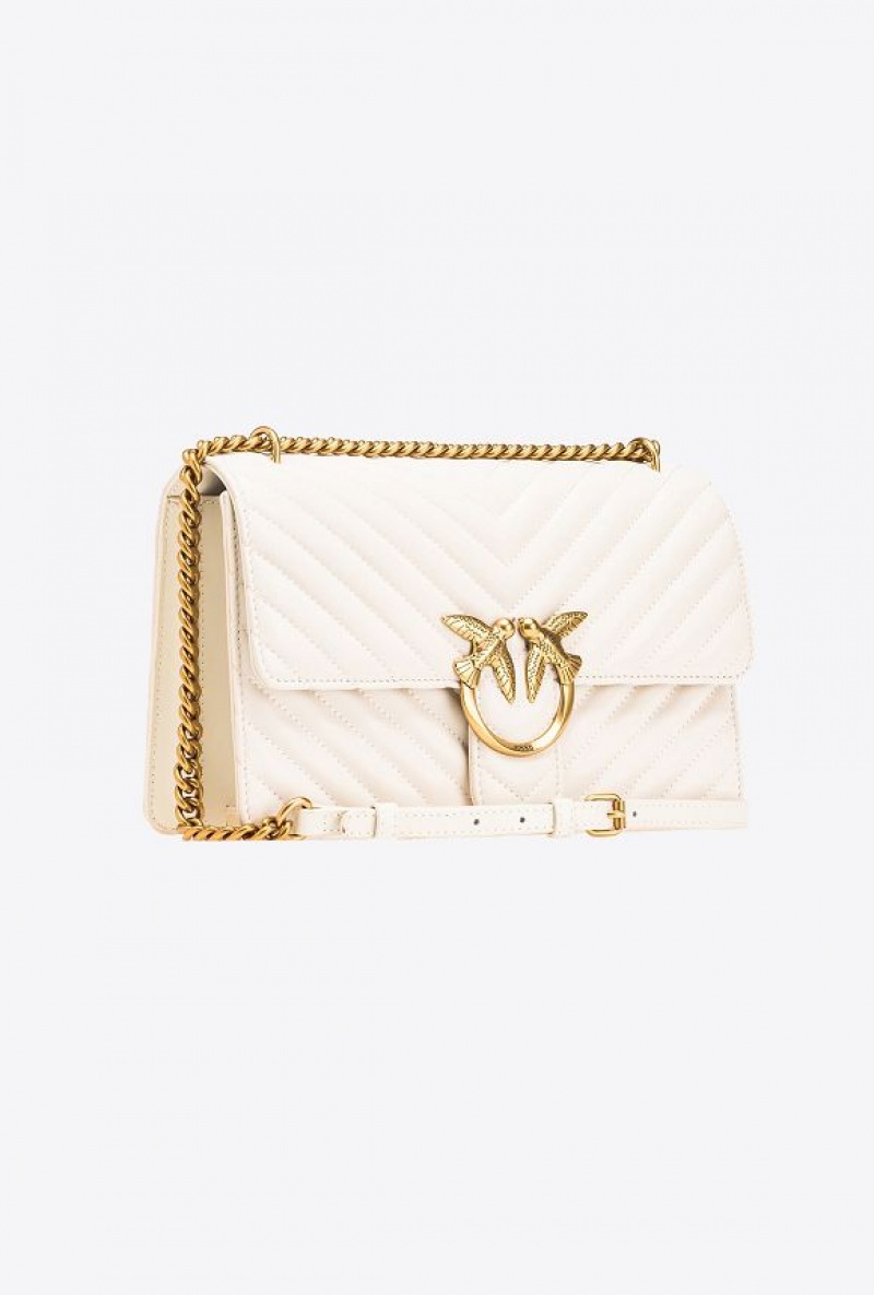 Pinko Classic Love Bag One Chevron Bílé Bílé Zlaté | SN-PKO32502