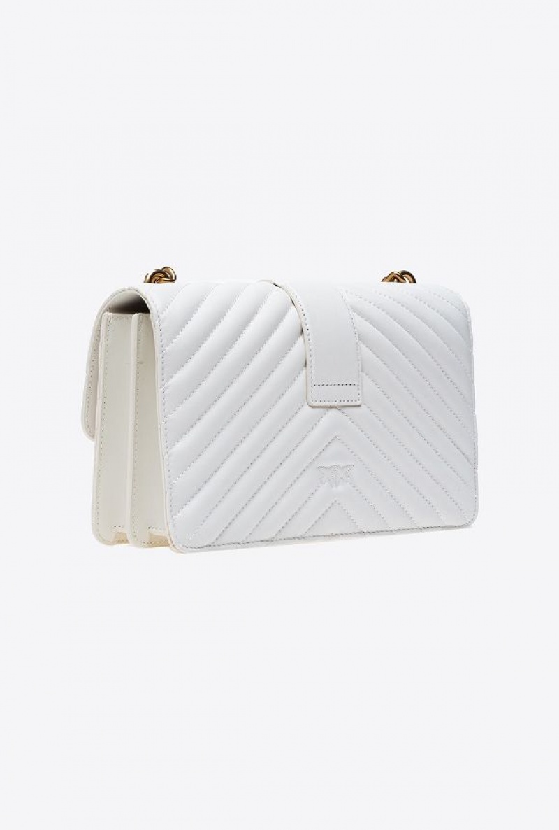 Pinko Classic Love Bag One Chevron Bílé Bílé Zlaté | SN-PKO32334