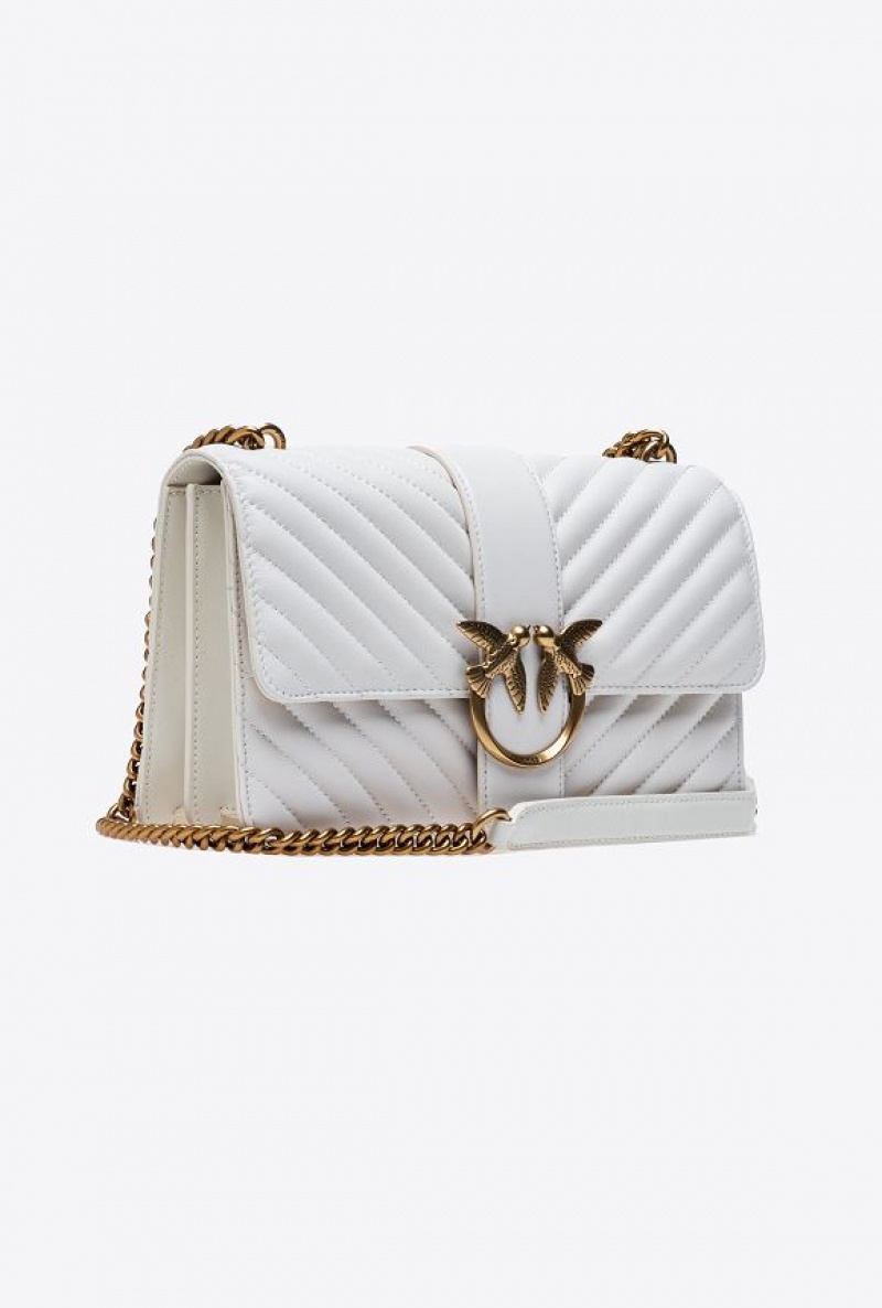 Pinko Classic Love Bag One Chevron Bílé Bílé Zlaté | SN-PKO32334