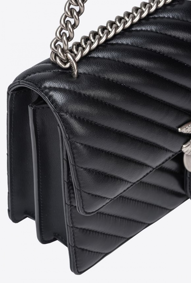 Pinko Classic Love Bag One Chevron Černé Stříbrné | SN-PKO32503