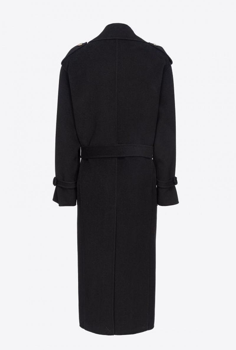 Pinko Cloth Trench Coat Černé | SN-PKO33647