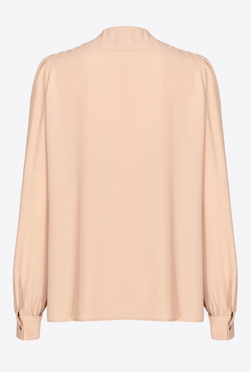 Pinko Crepe De Chine Blouse With Sash Růžové | SN-PKO33199