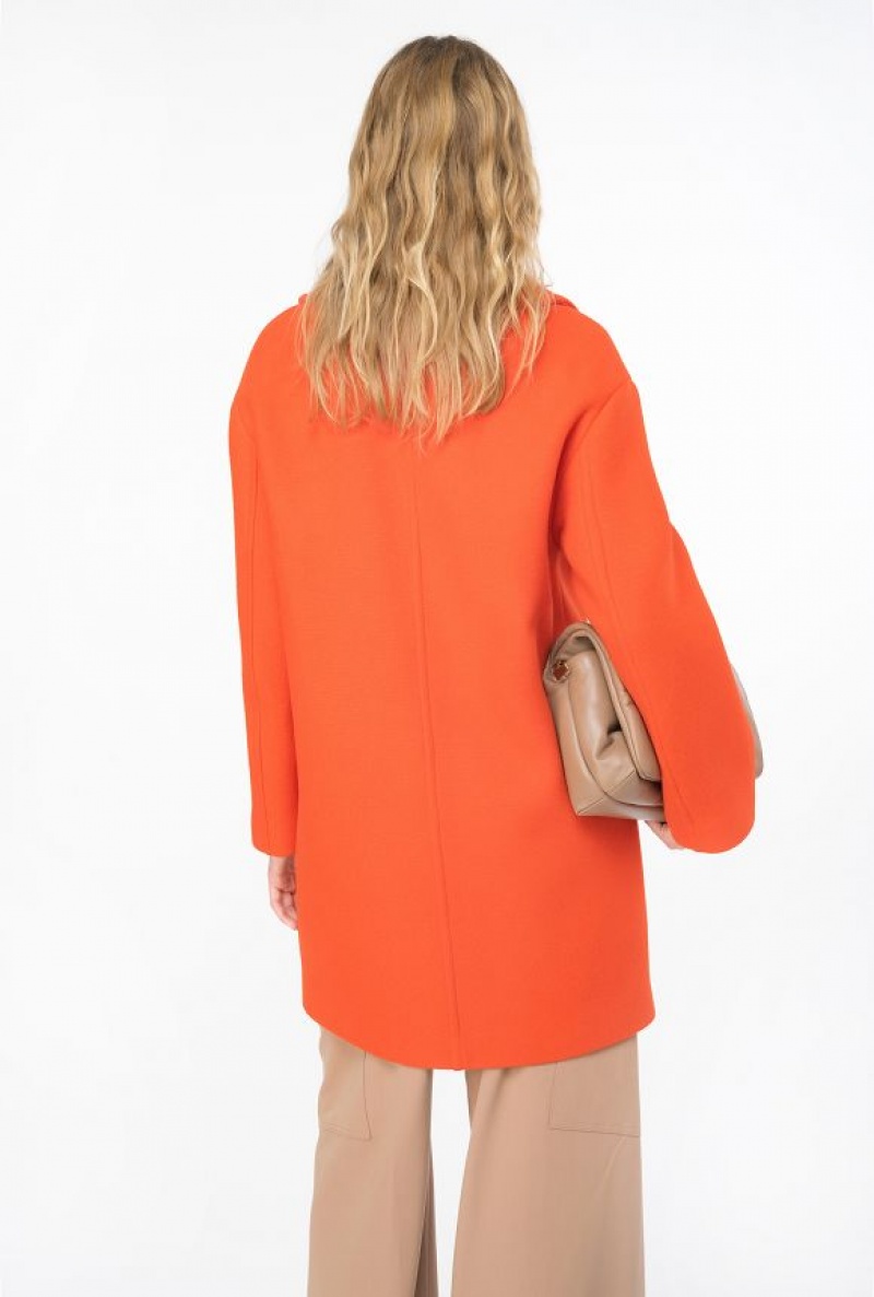 Pinko Double-breasted Cloth Coat Oranžové | SN-PKO33628