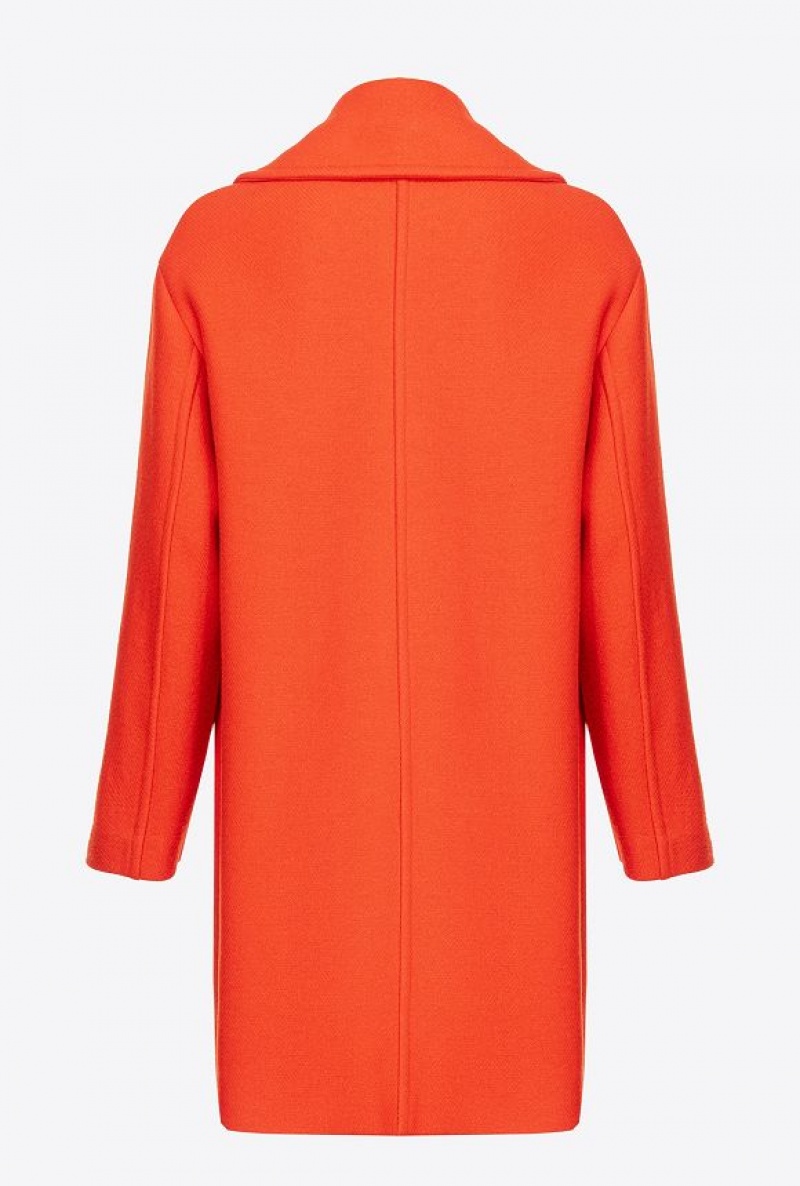 Pinko Double-breasted Cloth Coat Oranžové | SN-PKO33628