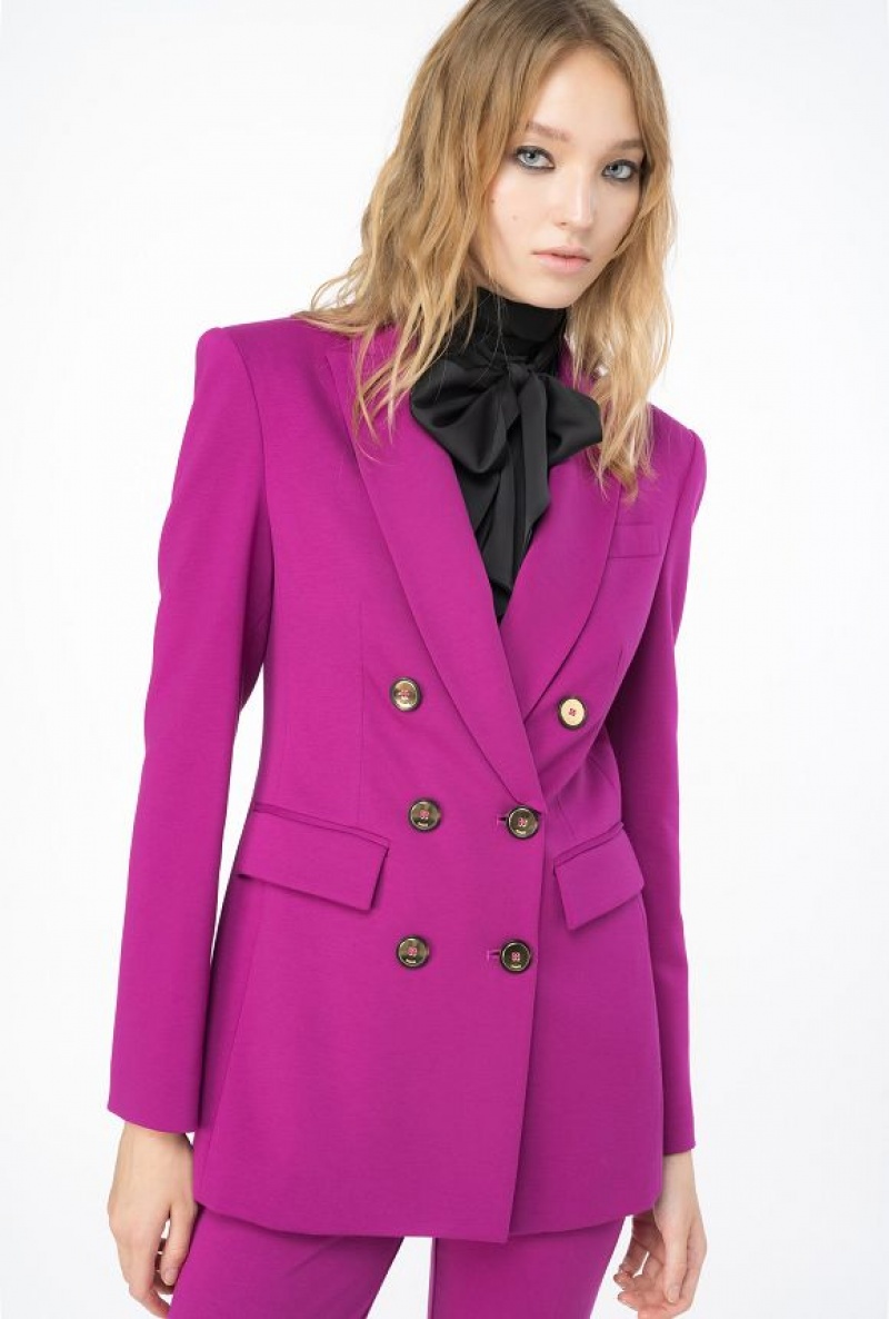 Pinko Double-breasted Full Milano Blazer Fialové | SN-PKO33921