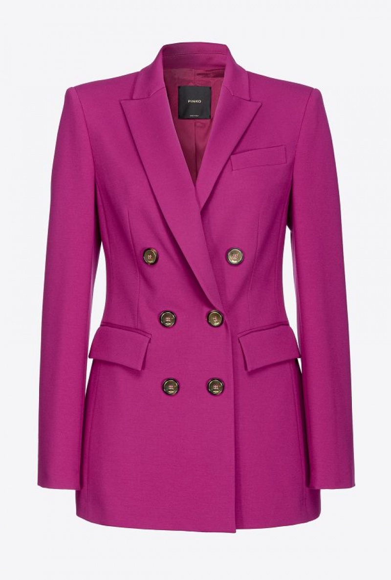 Pinko Double-breasted Full Milano Blazer Fialové | SN-PKO33921