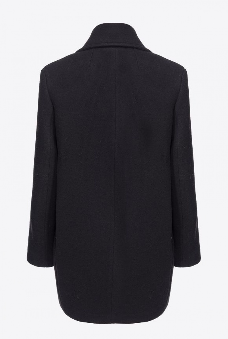 Pinko Double-breasted Pea Coat Černé | SN-PKO33665