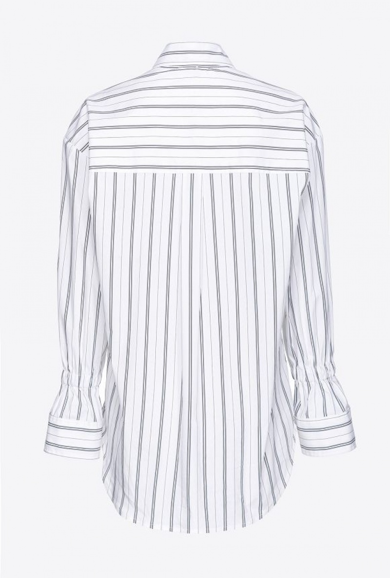 Pinko Double-stripe Shirt Bílé Černé | SN-PKO33168