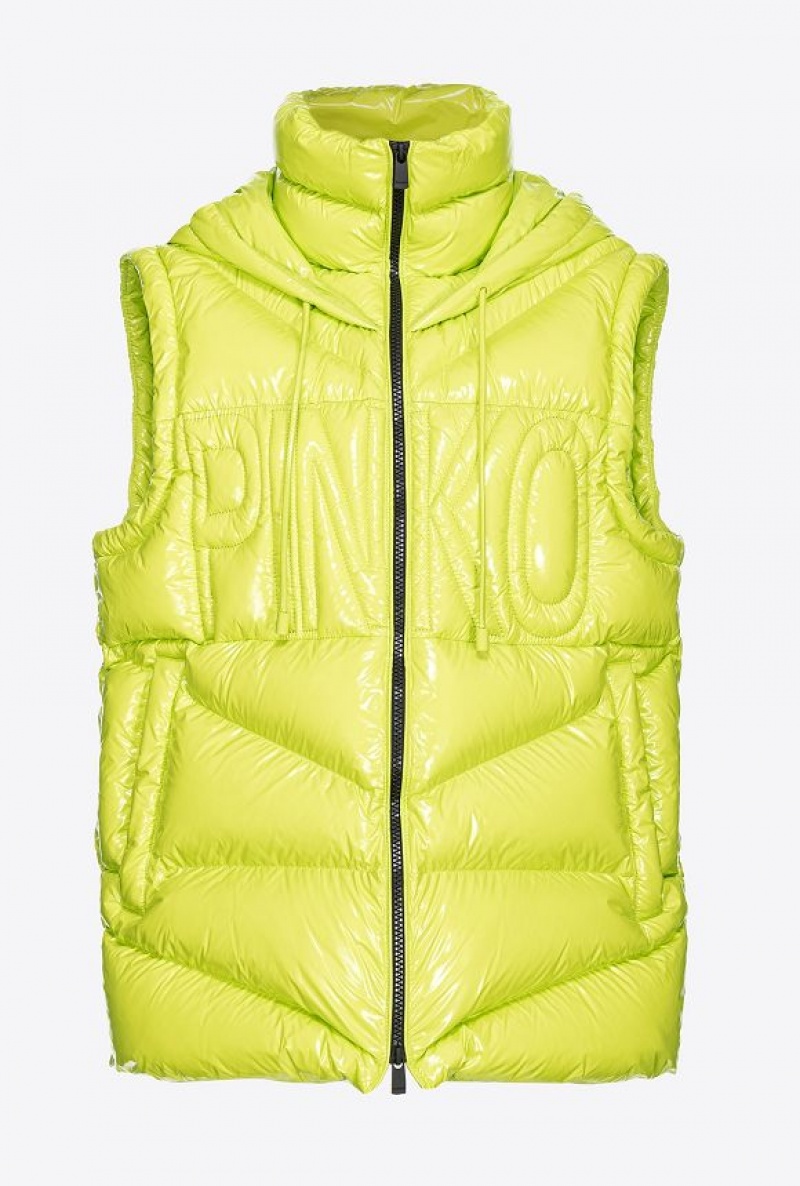 Pinko Down Vest Světle Zelene Žluté | SN-PKO33613