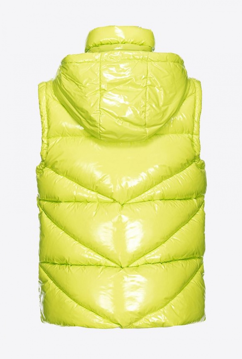 Pinko Down Vest Světle Zelene Žluté | SN-PKO33613