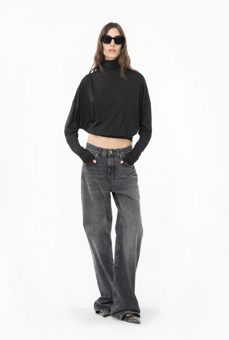 Pinko Draped Turtleneck Svetrové Černé | SN-PKO33389