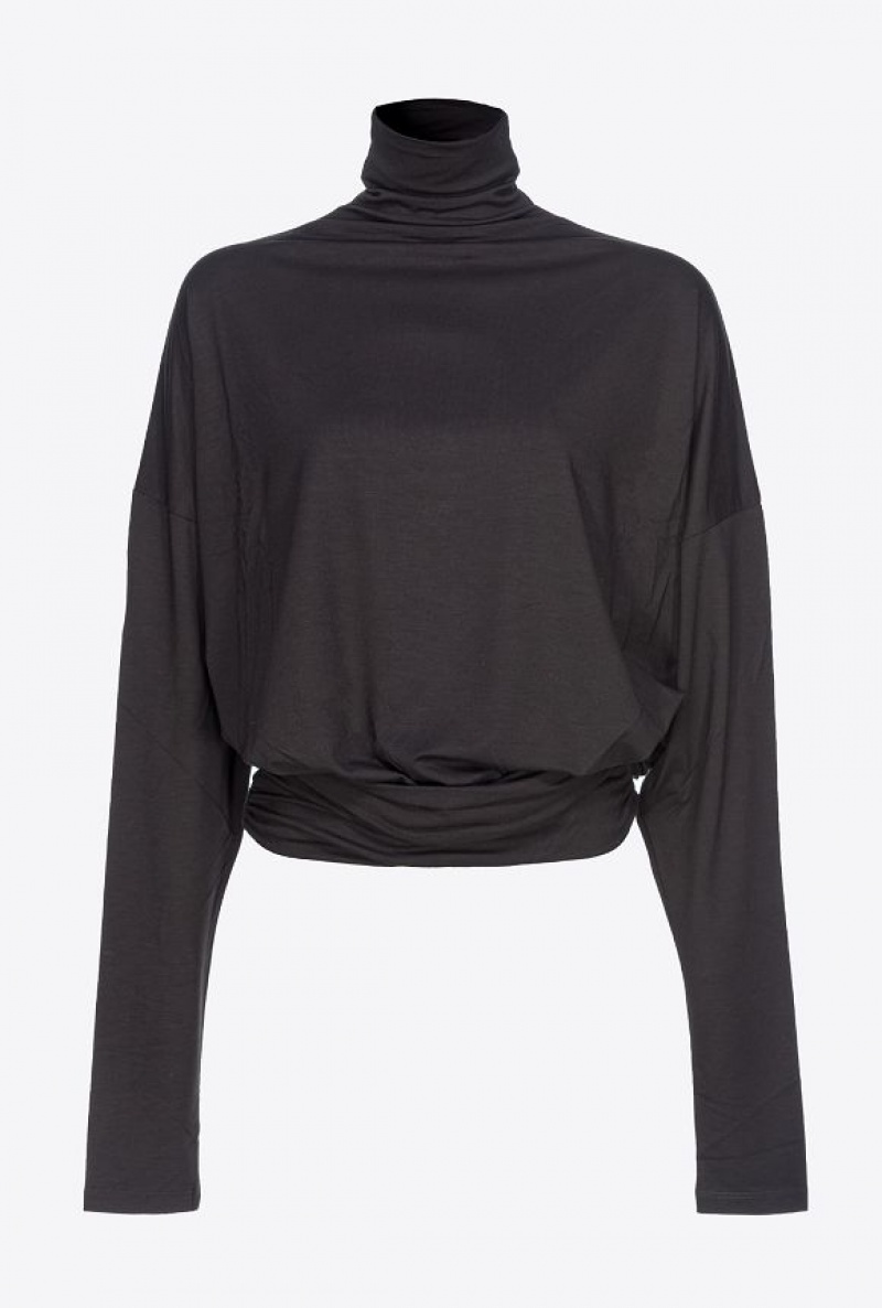 Pinko Draped Turtleneck Svetrové Černé | SN-PKO33389