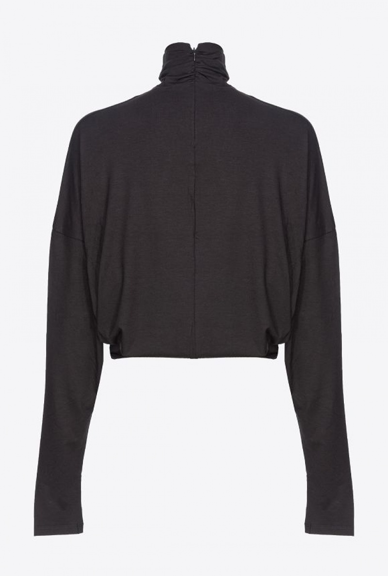 Pinko Draped Turtleneck Svetrové Černé | SN-PKO33389