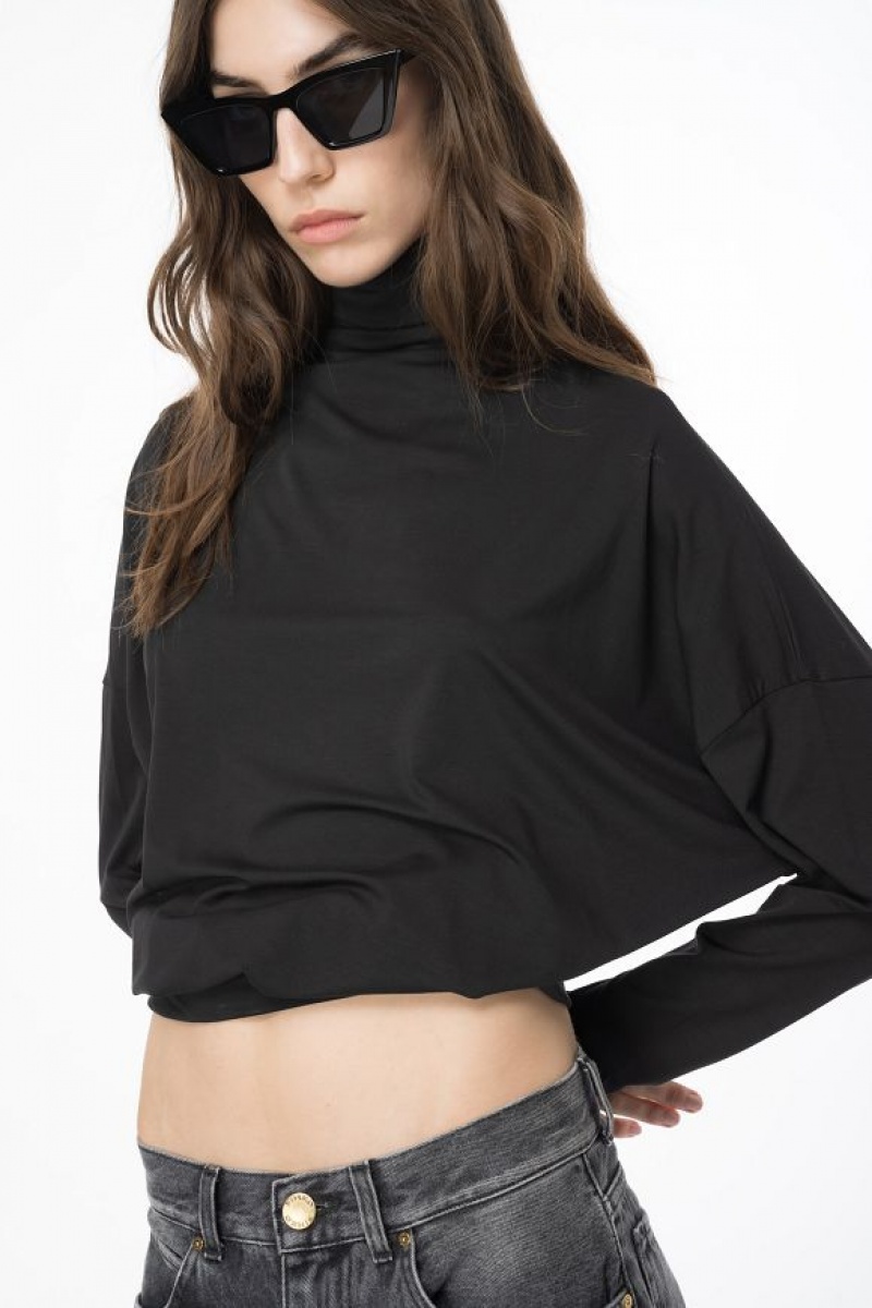 Pinko Draped Turtleneck Svetrové Černé | SN-PKO33420