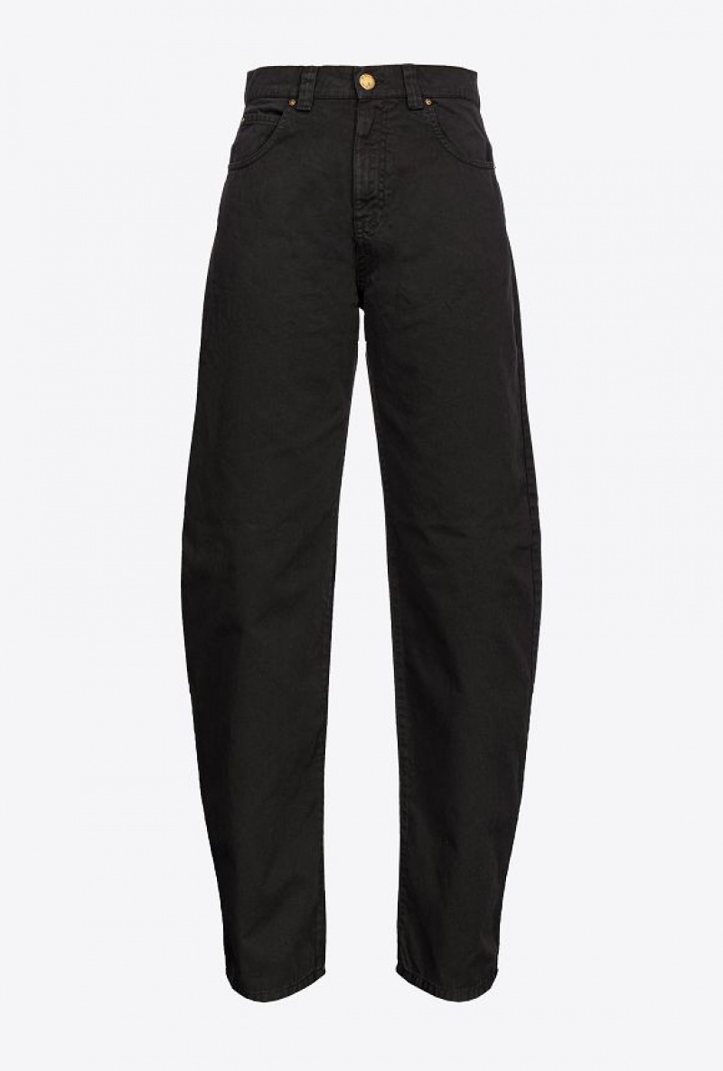 Pinko Egg-fit Gabardine Jeans Černé | SN-PKO33993